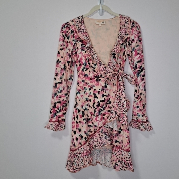 Rococo Sand Mimi pink floral wrap dress small - Picture 6 of 8